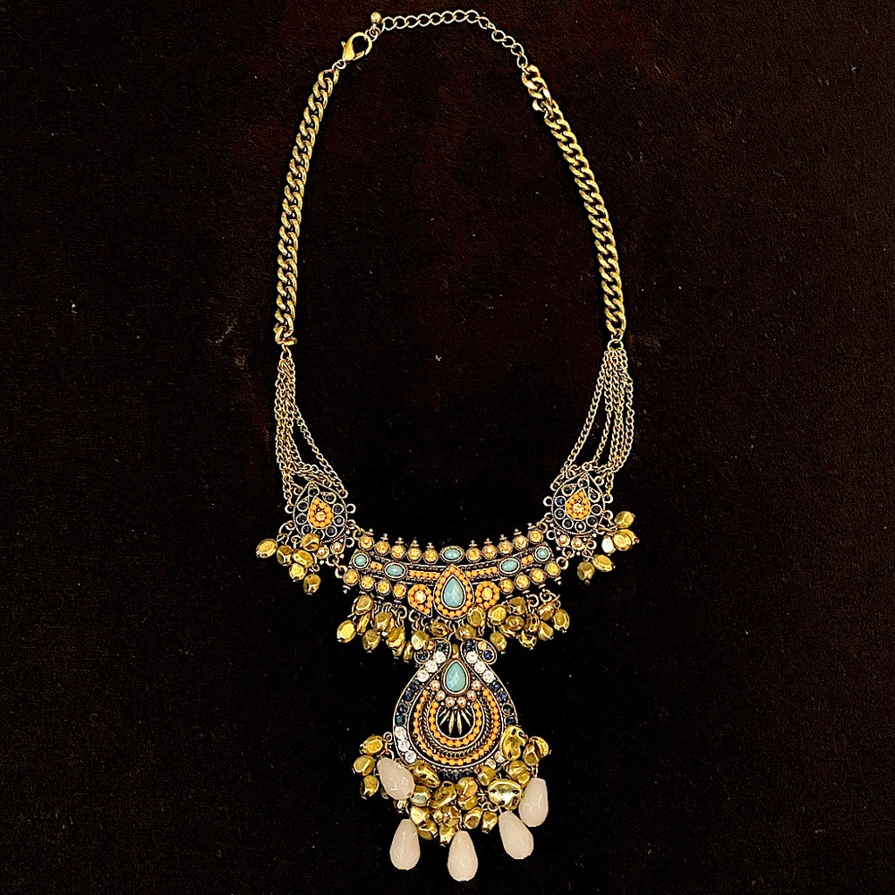 Coral & Turquoise Bohemian Necklace